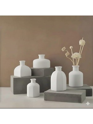 Nonno Dekor 5'li Mini Vazo Dekorasyon Seti, Bohem Kuru Çiçeklik Biblo Vazolar, Boyanabilir Obje, Biblo Vazo, Şamdan