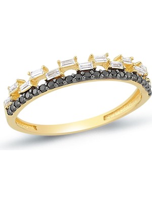 Oroline Kuyumculuk 8 Ayar Trend Taşlı Kadın Altın Yüzük