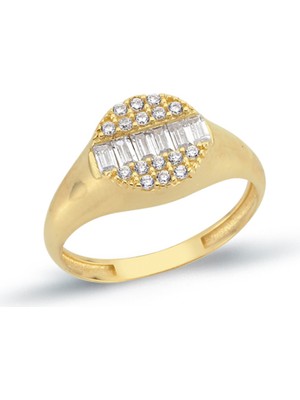 Oroline Kuyumculuk 8 Ayar Trend Taşlı Kadın Yüzük