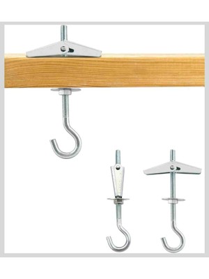 Rayko 40 ADET(4X100MM)ÇELIK Kanatlı,kancalı,paraşüt Alçıpan Tavan Dübeli,askı Dübeli,kanca Dübel