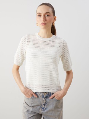 Lc Waikiki Yeni Sezon Bisiklet Yaka Ajurlu Kadın Triko Kazak