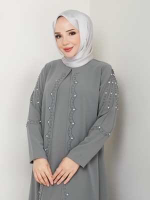 Eslemnur Büyük Beden Tam Boy Pelerinli Anne Elbisesi