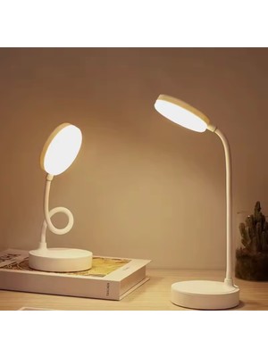 Aylis Yuvarlak Usbli Dokunmatik 3 Kademeli 360 Derece Özel Göz Korumalı LED Lityum Masa Lambası