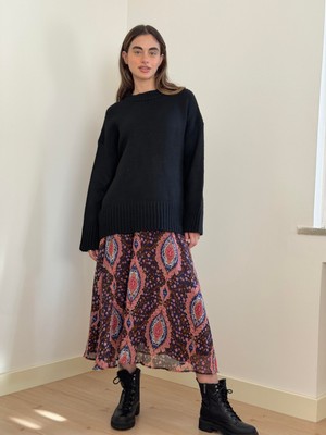 Retrobird Pinterest Oversize Basic Kazak Kadın Siyah