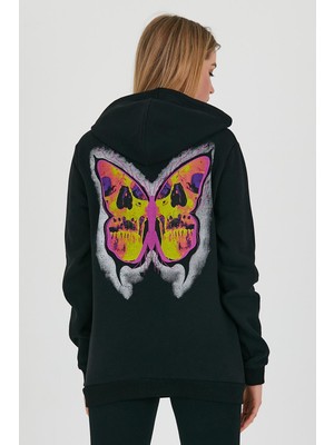 Polo State Kadın Kapüşonlu 3 iplik Sweatshirt  Siyah