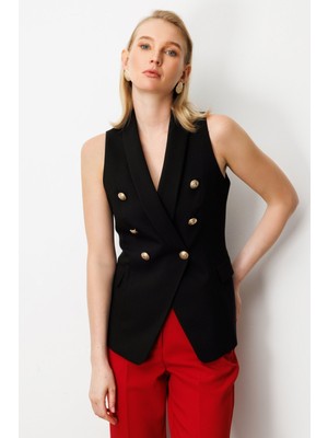 Kruvaze Yaka Kapak Cepli Yelek Ekol