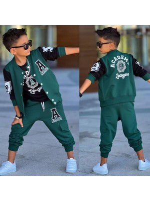 Rapapa Erkek Çocuk Yeşil Akademi Eşofman Takımı – 3’lü Spor Kolej Tarz 60277