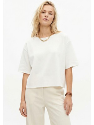 Rays 8274A Bisiklet Yaka Kısa Kol Tişört Ekru