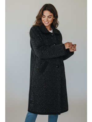 Ece Giyim Kadın Önü Düğmeli Cepli Kalın Triko Hırka