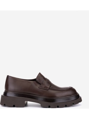 Valmenti Erkek Hakiki Deri Kahverengi Loafer Ayakkabı 886 2792 Erk Ayk SK25-26 Kahve Dr
