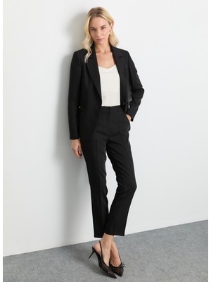 Selen Normal Bel Standart Siyah Kadın Pantolon 25KSL5474