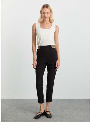 Selen Normal Bel Standart Siyah Kadın Pantolon 25KSL5462