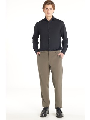 Ted Baker Bağlamalı Bel Normal Paça Tapered Fit Haki Erkek Pantolon TBMRTR1031