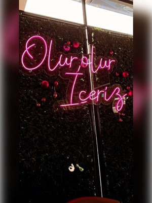 Olur Olur Içeriz Neon Tabela LED Işık Cafe Bar Aydınlatma 50 x 50