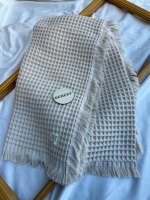 bebexy Pamuklu Havuz  Battaniye Bej