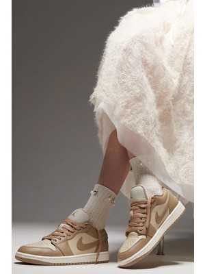 Nike Air Jordan 1 Low Womens Sneaker Hakiki Deri Kadın Günlük Spor Ayakkabı Kahverengi