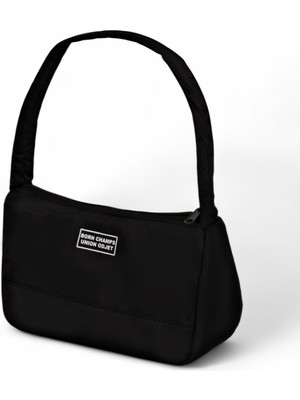 Tonny Black Kadın Siyah Önü Yazılı Baget El ve Omuz Çantası