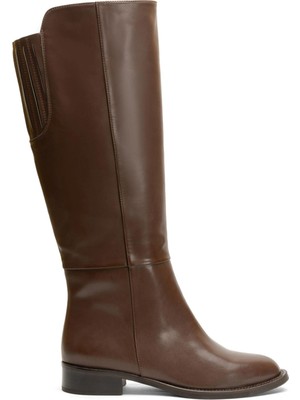 Emienza Andes Vegan Deri Binici Oval Burun Bayan Çizme