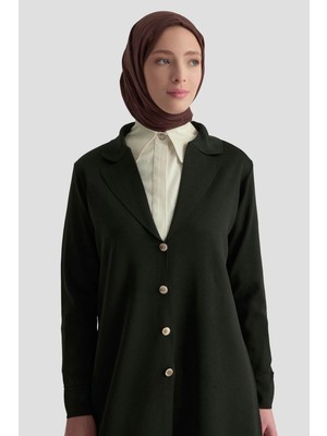 Armine Trend Gold Düğme Detaylı Triko Hırka Siyah 25YTD4121