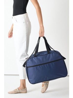 Tonny Black Unisex Lacivert Önü Fermuarlı Seyehat ve Spor Çantası