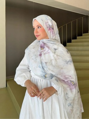 Moda Nuda Mira Ipek Fransız Ipeği Desenli Dökümlü Bebe Mavisi
