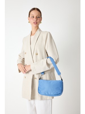 Tonny Black Kadın Kot Mavi Minimal Tasarım Kumaş Baget Omuz Çantası