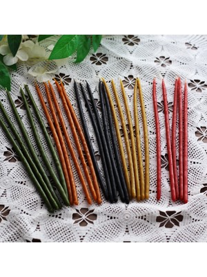 Frig Lavanta Tasarım Hediyelik Balmumu Ince Ritüel Mum 50 Adet 5 Renk - Dilek Tören Slim Mum 20 Cm.