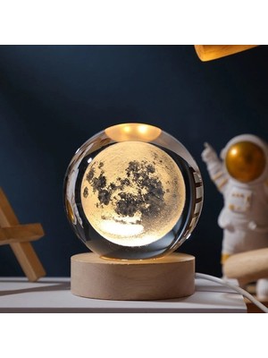 Ett Ahşap Altlıklı Dolunay Cam Küre Dinç Store - 004982