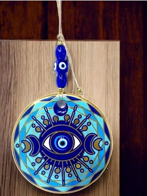 Ett Tek Gözlü Piramit Desenli Nazar Boncuklu Duvar Süsü Dinç Store - 004982