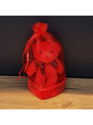 Ett Hediyelik Kırmızı Tüllü Kese ve Sevimli Ayıcık Dinç Store - 004982