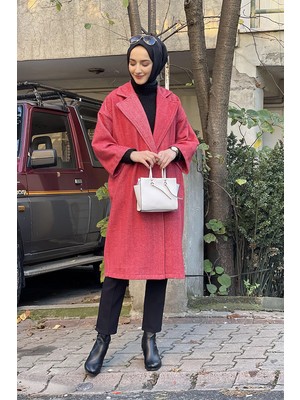 Kaşe Ceket Nar Çiçeği