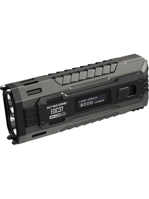 Nitecore EDC37 8000 Lumen Şarjlı El Feneri Siyah Renkli LED Özellikli Güçlü Aydınlatma