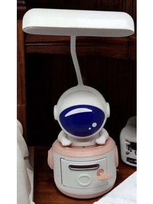 Ett Astronot Şekilli Kumbaralı Şarjlı Masa Lambası Dinç Store - 004982