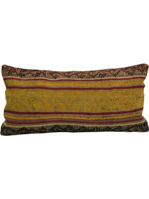 Kilim Antik El Dokuma Dekoratif Lumbar Kilim Kırlent Yastık Kılıfı 1355 - Yeni - Çok Renkli
