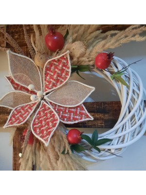 Lotus Hediye Narlı Pampas Detaylı Kapı Süsü Kapı Çelenk