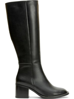 Emienza Blaze Vegan Deri Oval Burun Fermuarlı Bayan Çizme