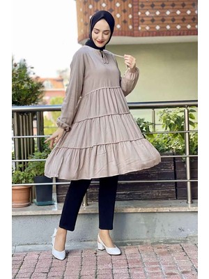 Moda Çizgi Desenli Tunik