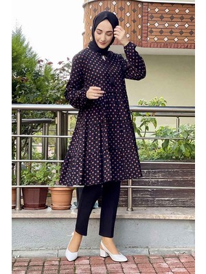 Moda Çizgi Desenli Tunik