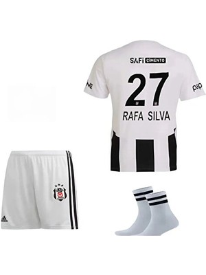 Alaturka Mix Beşiktâş//rafa-Silvâ Siyah/beyaz Yeni Sezon Çocuk Futbol Forması Şort Çorap Bileklik Hediyelii
