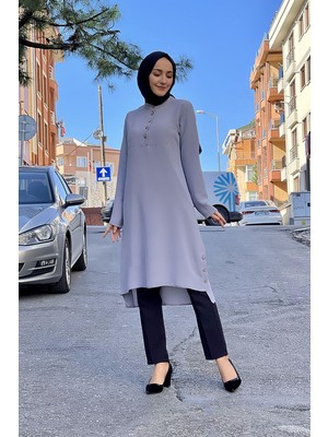 Moda Çizgi Desenli Tunik