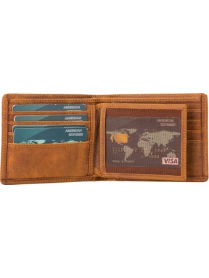 Gp Iguana Marky Deri Cüzdan ve Kartlık, 10 Adet Kart Bölmeli, Antik Taba