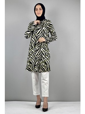 Moda Çizgi Desenli Tunik