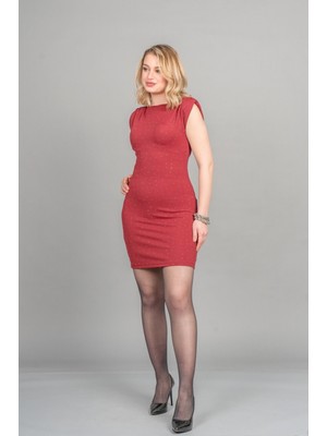 MissVina Abril Taşlı Vatkalı Elbise 50362