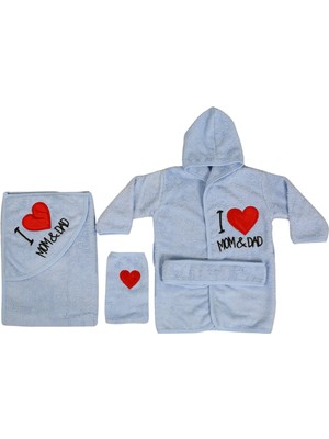 Babyshez Pamuk Bebek  Çocuk Bornoz Havlu Takımı Set 0-2 Yaş