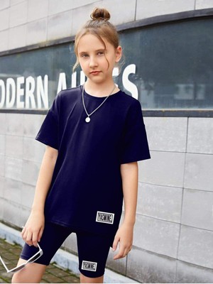Oversize T-Shirt Şort Tayt Ikili Takım