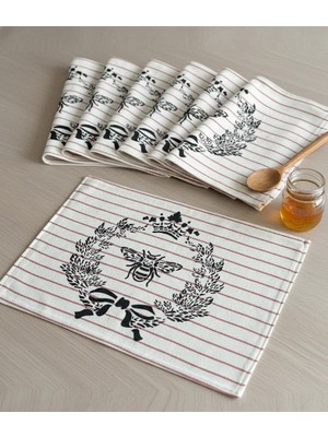 Amerikan Servis 6’lı Set El Yapımı Şablon Baskı