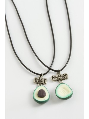 Zero Nrzsnt Avokado Arkadaşlık Kolyeleri Çift Kolye-Yeşil