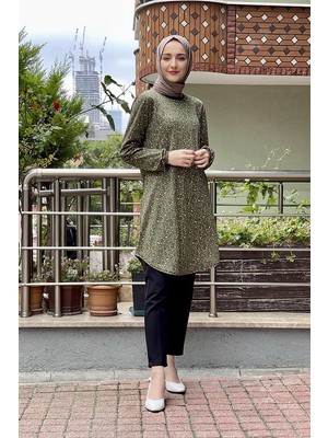 Moda Çizgi Desenli Tunik