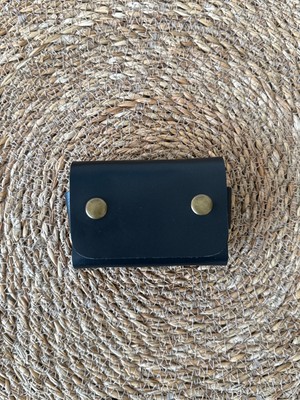 Groderi El Yapımı Minimalist Çıtçıtlı Hakiki Deri Yatay Kartlık & Cüzdan