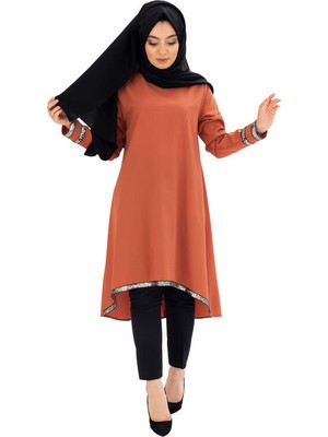 Moda Çizgi Desenli Tunik